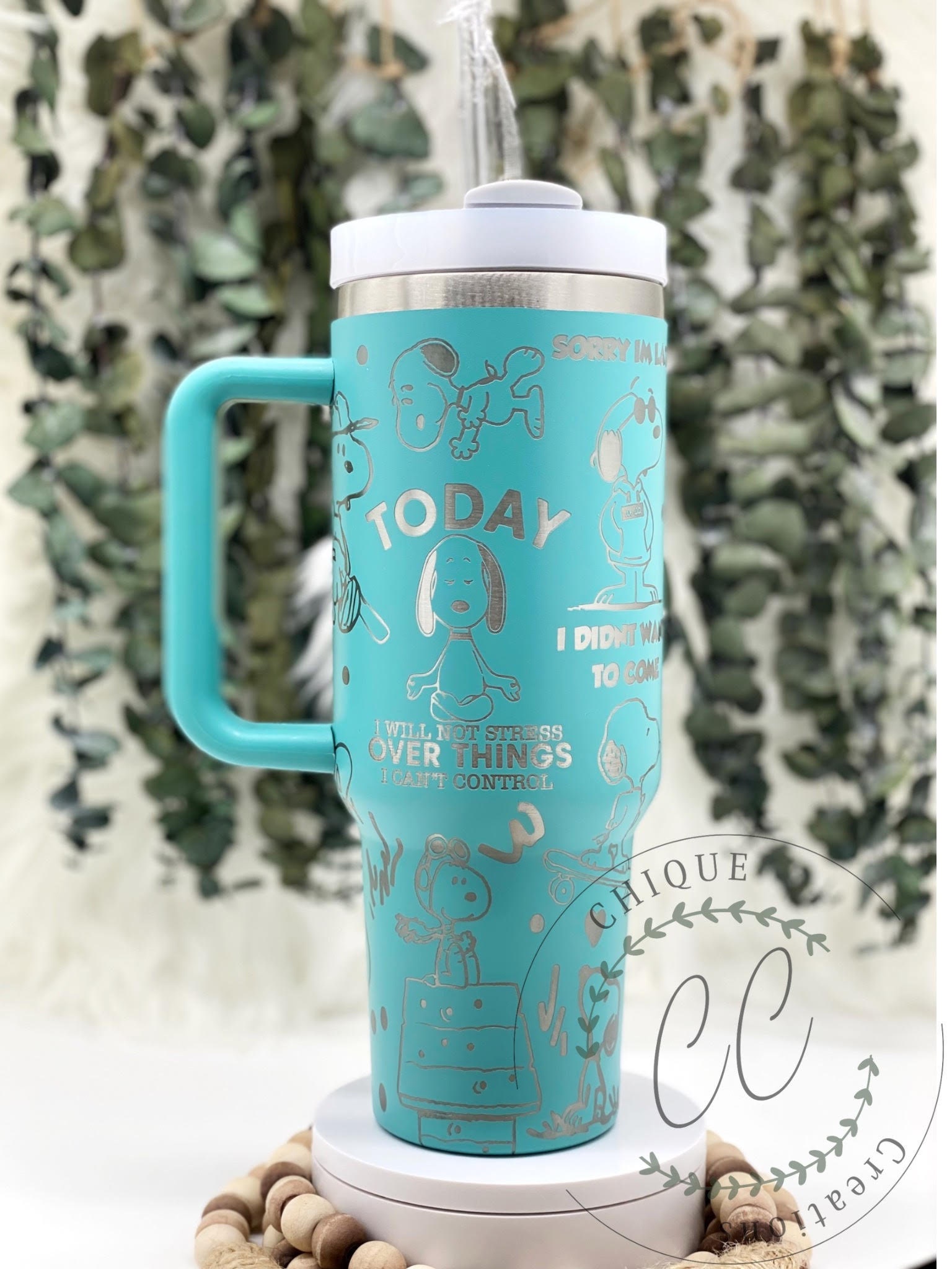 Laser Engraved Authentic YETI Rambler - BEACH MORE WORRY LESS