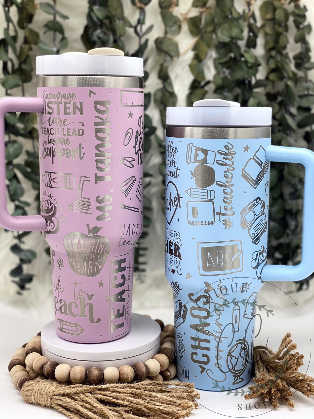 40oz Laser Engraved Teacher, Teacher Appreciation Tumbler With