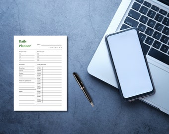 Paquete de planificador diario / Planificador imprimible / Descarga digital / Impresión en PDF / Lindo calendario diario con notas de lista de tareas pendientes