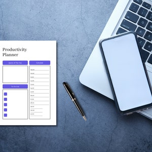 Productivity Planner Bundle | Printable Planner | Digital Download | PDF Print | Cute Productivity With To Do List Notes