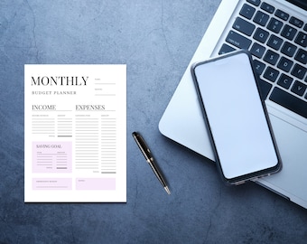 Monthly Budget Planner Bundle | Printable Planner | Digital Download | PDF Print | Cute Monthly Calendar With To Do List