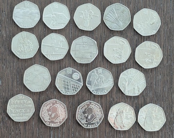 Various Dates 50p Commemorative & Olympics Coins Queen Elizabeth - Circulated