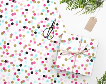 Confetti / polka dots/ Colorful Wrapping Paper/one piece not a roll