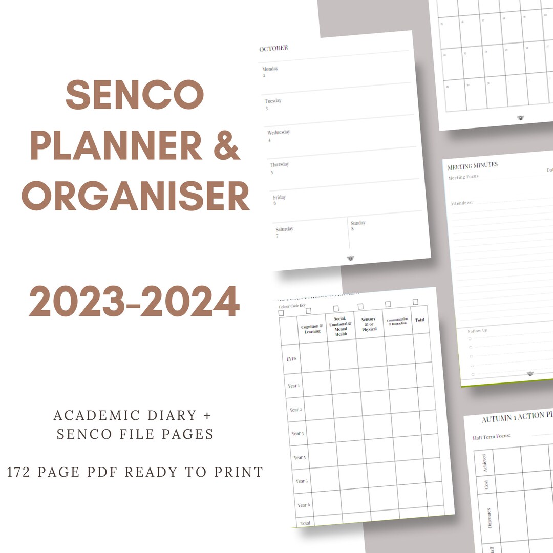 SENCO Planner Organiser, Academic Diary 20232024 Special Educational Needs Etsy UK