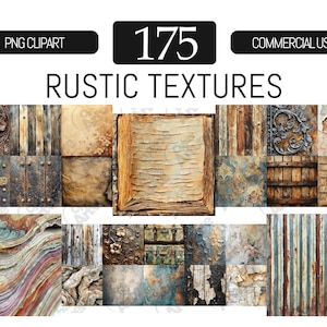 Rustic Vintage Textures: Wood, Metal, Paper - 175 PNG Files (digital ...