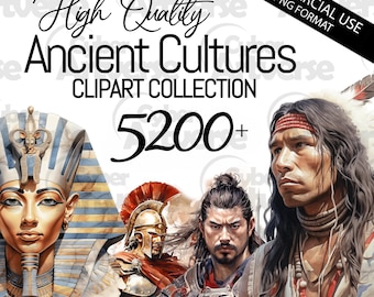 Ancient Civilizations Clipart: 5200+ PNG Illustrations (Digital Download) Greece, Rome, Egypt, Vikings, Africa, Native America and MUCH MORE