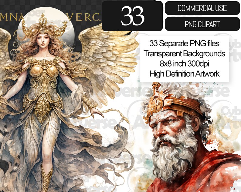 Ancient Roman Gods Clipart: Mythology PNG Bundle (digital Download) - Etsy