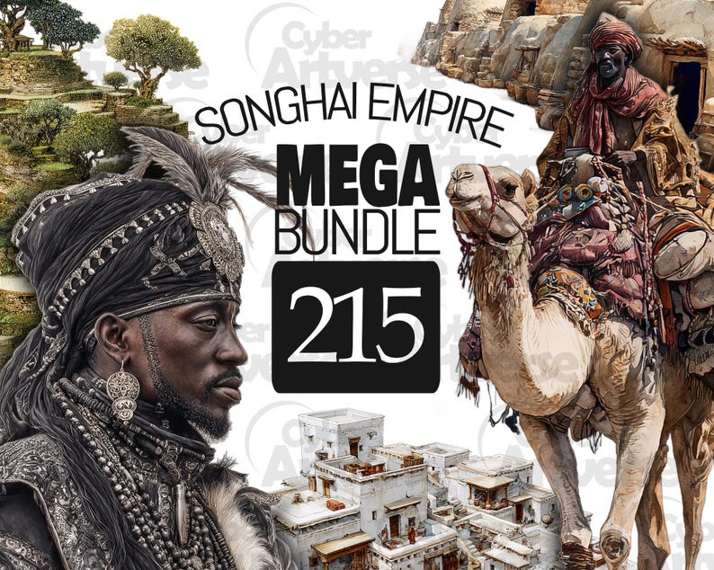 Mega Camel MEGA BUNDLE Songhai Empire Clipart Set - Niger River, Timbuktu Learning ...
