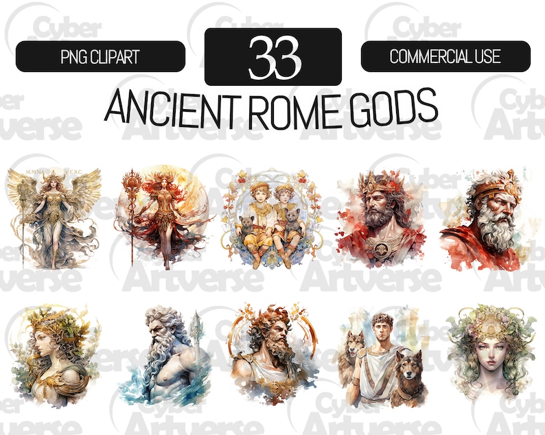 Ancient Roman Gods Clipart: Mythology PNG Bundle (digital Download) - Etsy