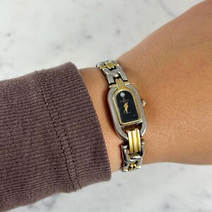 Dainty Two-Tone Cocktail Watch Dainty Two-Tone Square Bracelet Ladies Watch - WatchwithSun  main image 4
