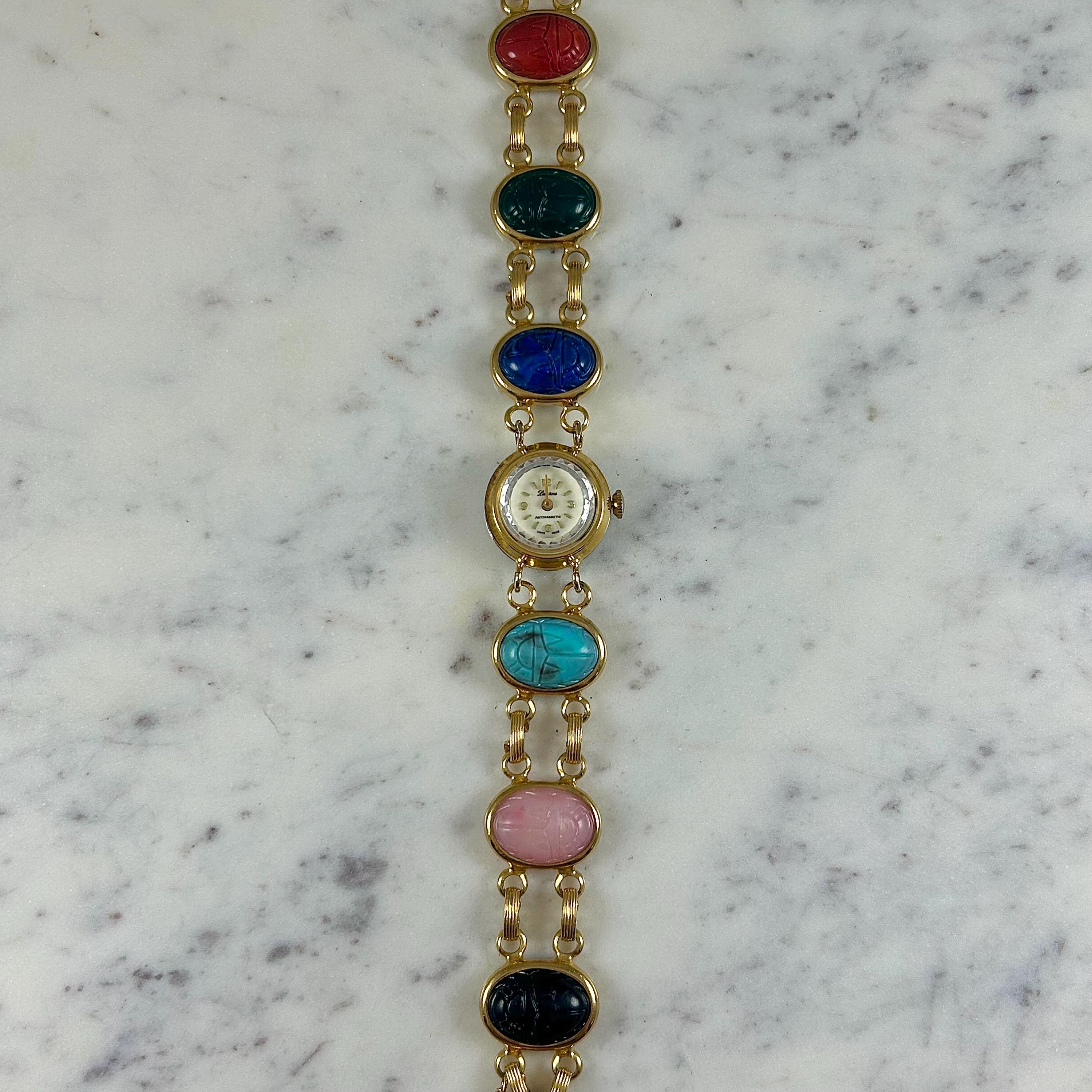Vintage Scarab Gemstone Women\'s Watch Vintage Scarab Watch – ekiztas collection main image 3