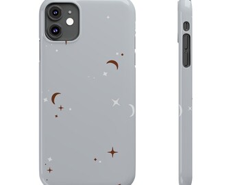 Celestial Moon Stars iPhone Case, Slim Protective Cover
