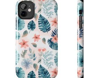 Custodia rigida per telefono floreale: design con fiori tropicali
