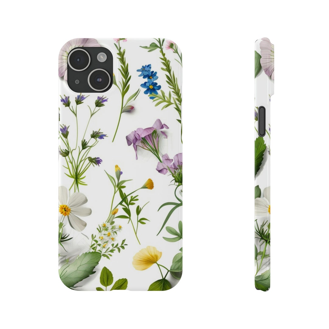 Wildflowers Phone Case Spring Meadow Flower Cover for iPhone 15 14 13