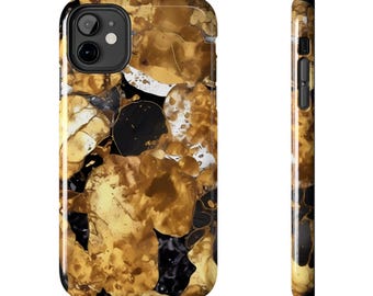 Gold Alcohol Ink Marble Tough Phone Case | Golden Marble Texture