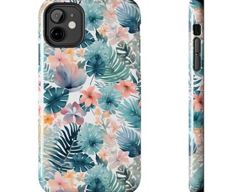 Custodia rigida per telefono floreale: design con fiori tropicali