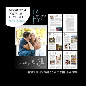 Adoption Profile Template, Modern Adoption Profile Book, Digital Adoption Profile, Prospective Adopters, Beautiful Editable Canva Template