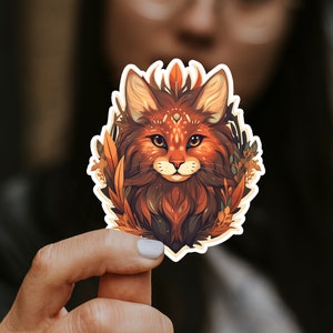 Sticker chat tigré, sticker chat orange, sticker chat du zodiaque, cadeaux d'anniversaire capricorne, sticker gobelet, cadeaux pour elle, stickers imperméables