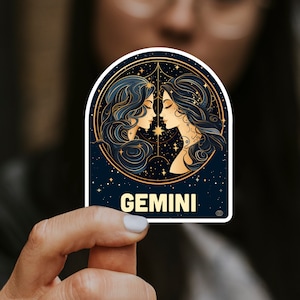 Gemini Zodiac Stickers, Gift for Gemini, Zodiac Gift, Astrology Sticker Gift, Waterproof Tarot Card Stickers