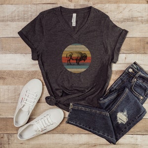Colorful Horizon Buffalo, Bison T-shirt, Buffalo T-Shirt, Southwestern T-Shirt, Mom T-Shirt, Wyoming T-shirt