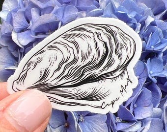 Cape May New Jersey Oyster Sticker: Waterproof Vinyl Decal