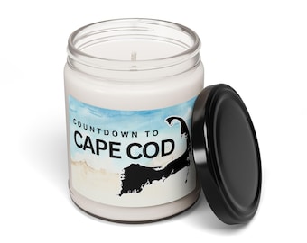 Vela vegana de soja com aroma de contagem regressiva para Cape Cod | 255g, escolha entre 9 fragrâncias costeiras