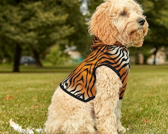Felpa con cappuccio Wild Tiger Pet: costume per cani e gatti con stampa animalier in morbido poliestere