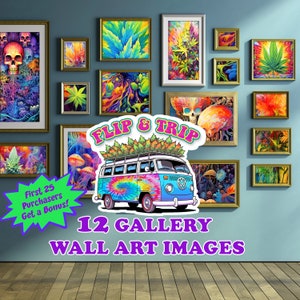 12 Trippy Psychedelic Gallery Wall Art Images/ High Resolution 2ftx3ft Images
