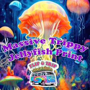 Massiver Trippy Jellyfish Digitaldruck/ riesiges 1-Sheet 27&quot;x41&quot; Bild
