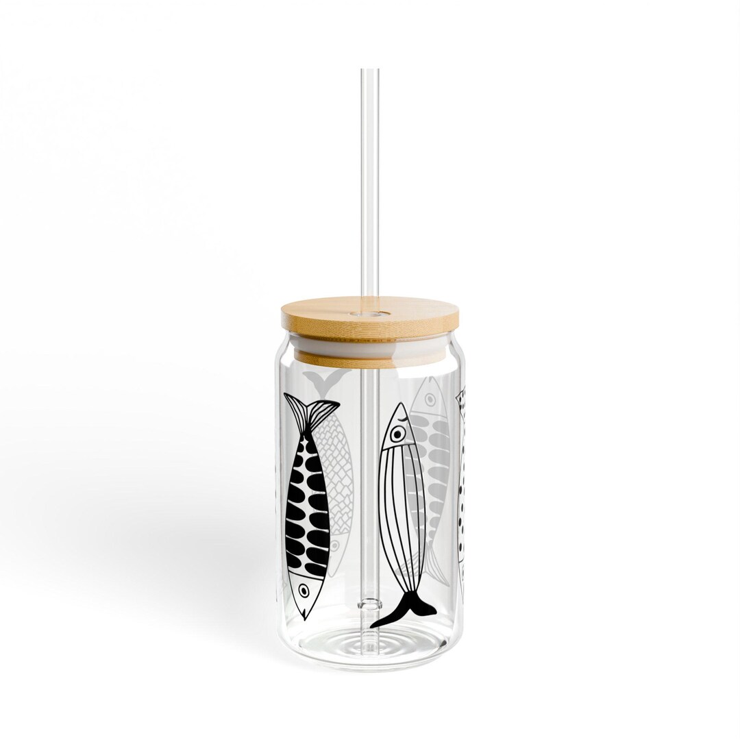 Whimsical Fish Sipper Glass, 16oz - Eco-friendly Drinkware for Kids ...