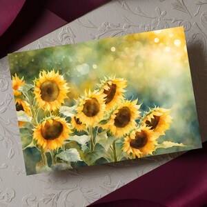 Sunflower Greeting Card for Any Occasion, 5x7 Printable Blank Note Card ...