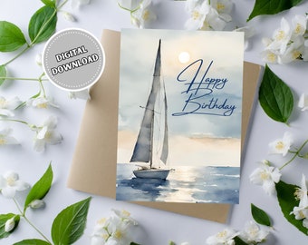 Jonny Javelin Carte D'anniversaire – Frère – Voiliers Et Bateaux Rameur