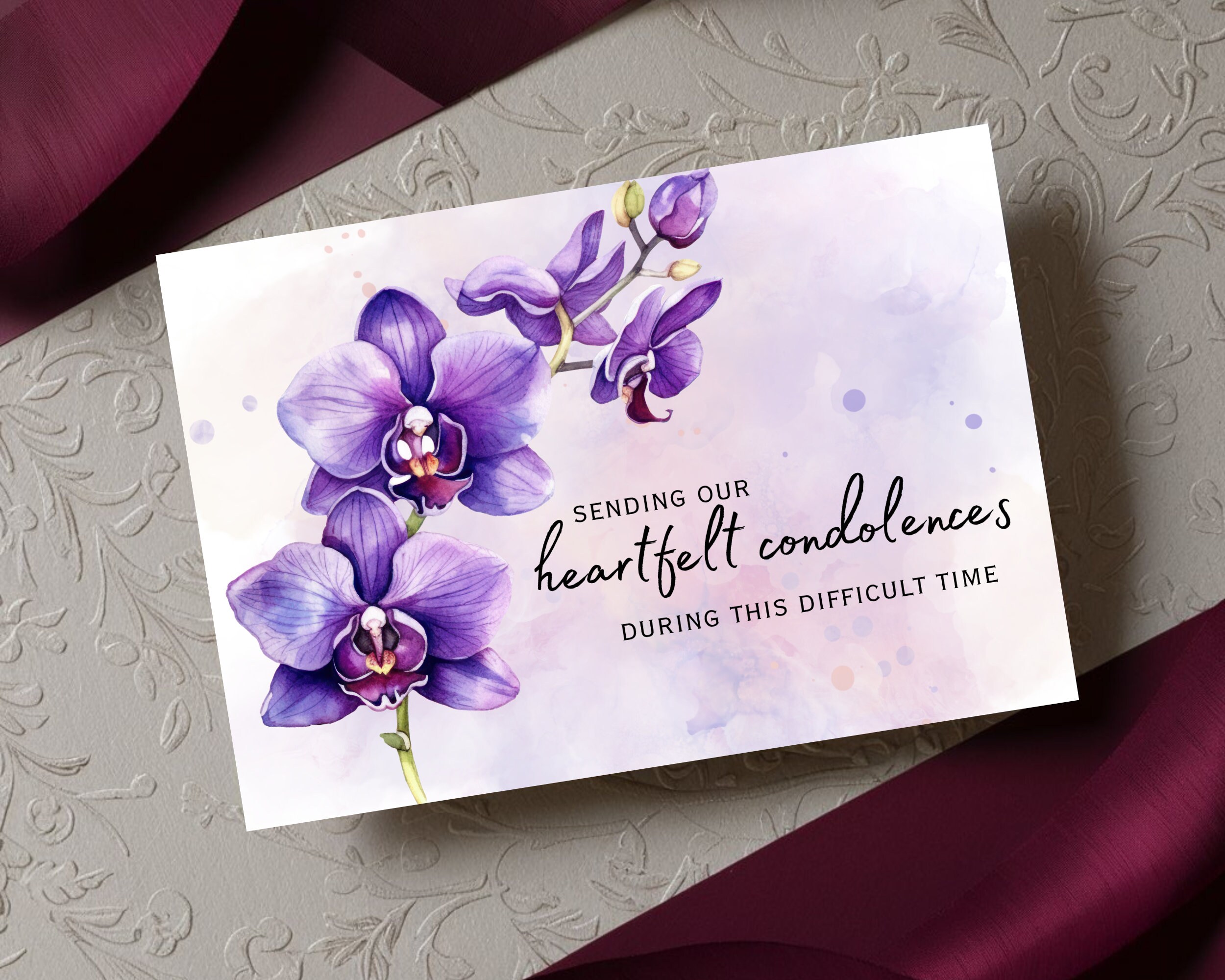 Uma Pintura Em Aquarela De Uma Flor De Orquídea Roxa Com Flores Azuis E  Roxas 46210310, image size:2500x2000