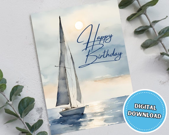 Carte D'anniversaire De Bateau, Carte D'anniversaire Drôle, Carte