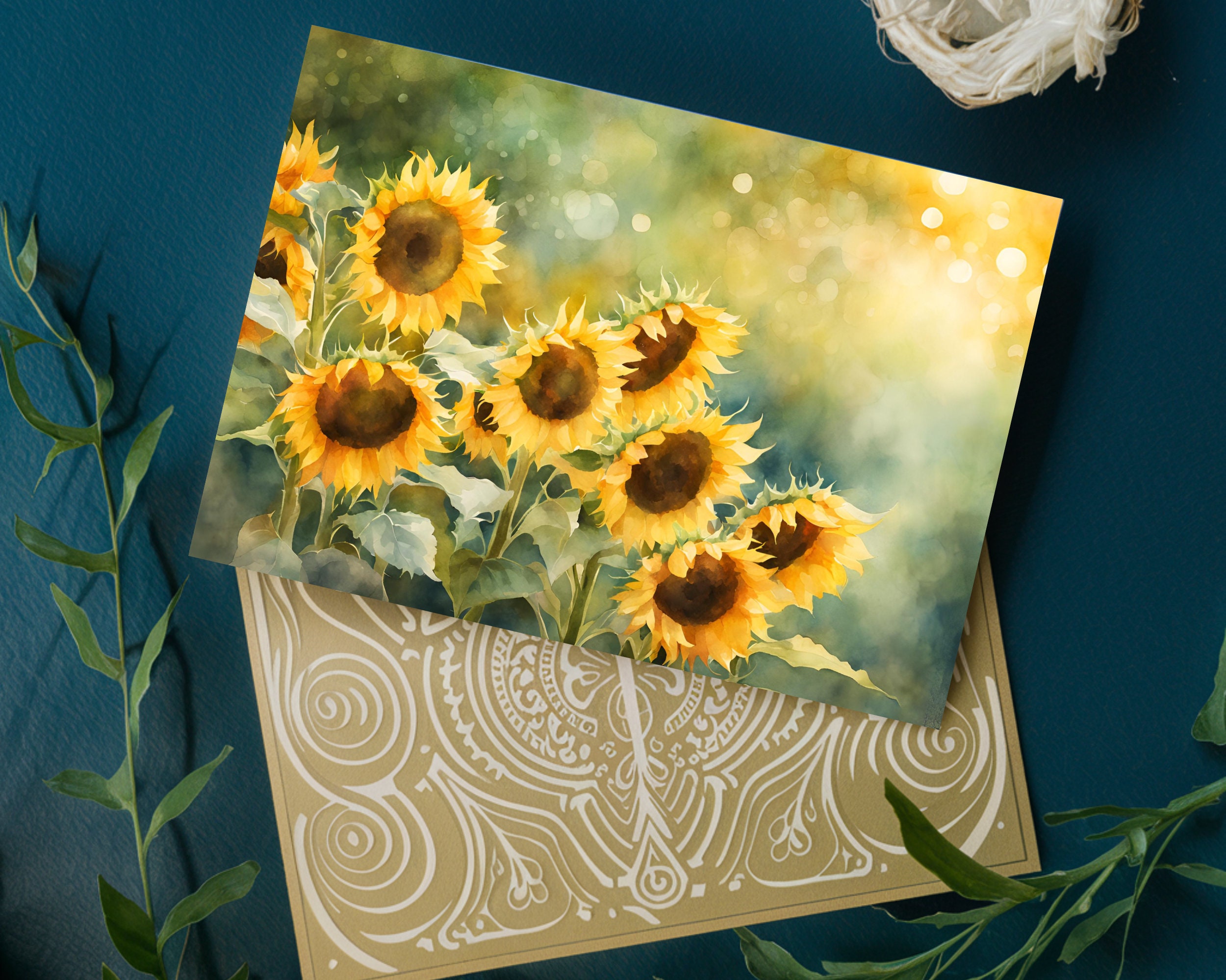 Sunflower Greeting Card for Any Occasion, 5x7 Printable Blank Note Card ...