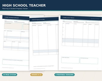 Printbare planner voor docenten in het voortgezet onderwijs, voortgangs- en cijferregistratie voor leerlingen (PDF).