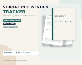 Printbaar observatie- en interventielogboek voor leerlingen in het voortgezet onderwijs, voortgangstracker voor docenten (PDF)