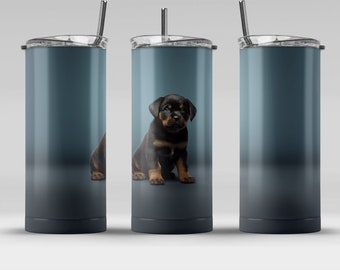 rottweiler puppy (10) 20 oz Skinny Tumbler Sublimation Design, Straight & Tapered Wrap, Tumbler Wrap, Tumbler PNG, Instant Download