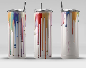 dripping (4) 20 oz Skinny Tumbler Sublimation Design, Straight & Tapered Wrap, Tumbler Wrap, Tumbler PNG, Instant Download