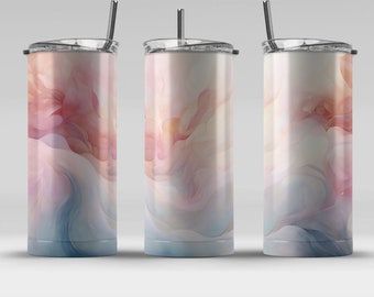 pastel swirls (4) 20 oz Skinny Tumbler Sublimation Design, Straight & Tapered Wrap, Tumbler Wrap, Tumbler PNG, Instant Download