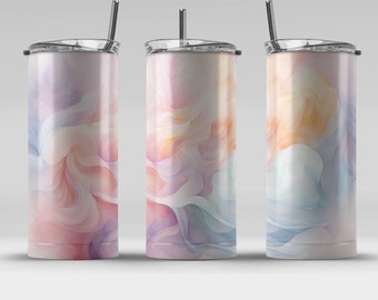 pastel swirls (2) 20 oz Skinny Tumbler Sublimation Design, Straight & Tapered Wrap, Tumbler Wrap, Tumbler PNG, Instant Download