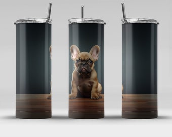 french bulldog pup (5) 20 oz Skinny Tumbler Sublimation Design, Straight & Tapered Wrap, Tumbler Wrap, Tumbler PNG, Instant Download