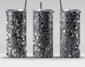 silver glitter (10) 20 oz Skinny Tumbler Sublimation Design, Straight & Tapered Wrap, Tumbler Wrap, Tumbler PNG, Instant Download