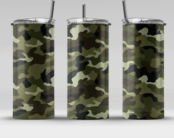 camo (5) 20 oz Skinny Tumbler Sublimation Design, Straight & Tapered Wrap, Tumbler Wrap, Tumbler PNG, Instant Download