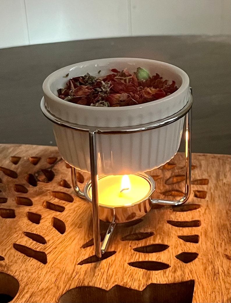 Mini Ceramic Simmer Pot With Metal Stand and Tea Lights - Etsy