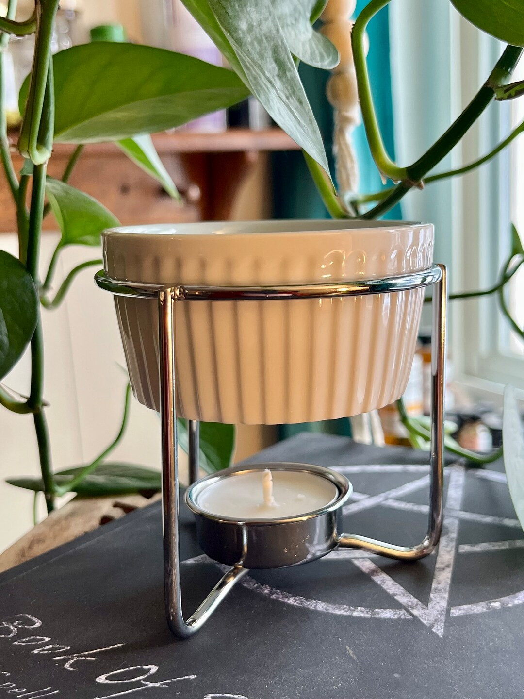 Mini Ceramic Simmer Pot With Metal Stand and Tea Lights - Etsy