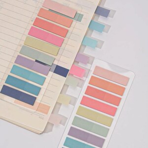 Pastel Index Tabs Sticky Notes | Cute Kawaii Planner Tabs | Waterproof ...