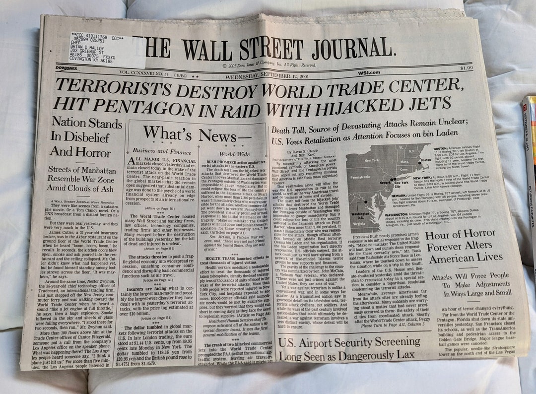 9/11 Memorabilia Newspapers and Magazines Etsy