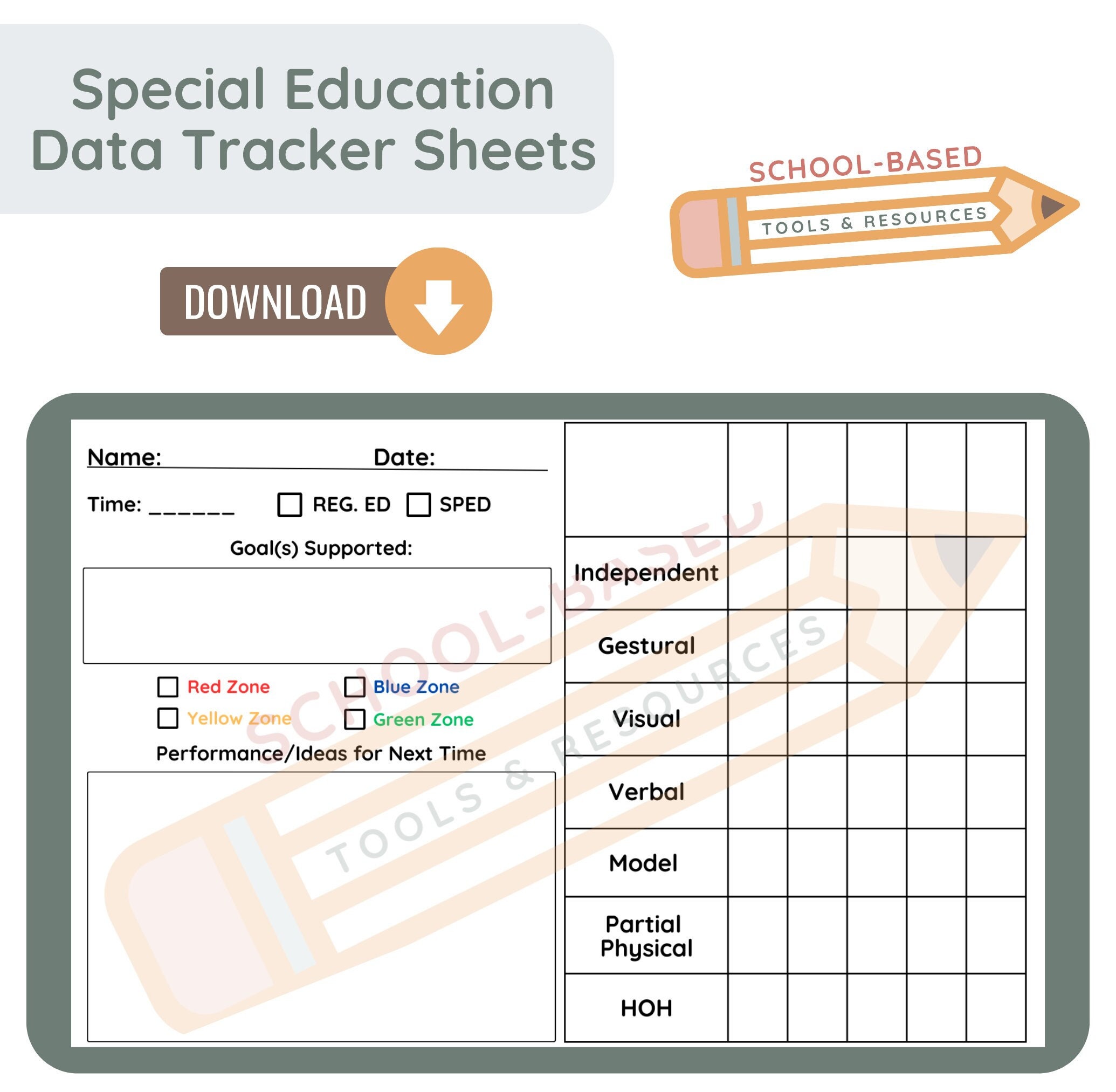 Special Education Data Tracker Sheets (digital Download) - Etsy