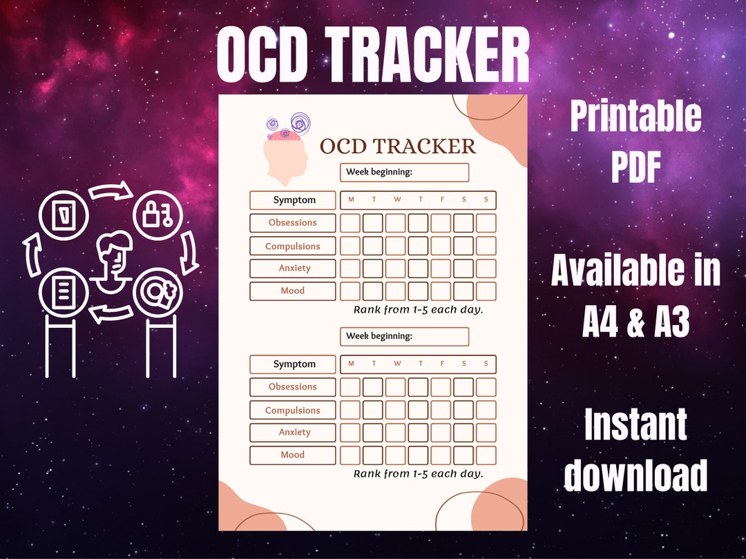 OCD Tracker Chart Printable Daily Mood Tracker and - Etsy